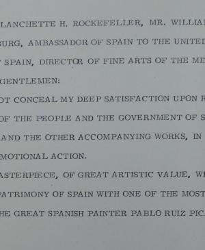 Discurso de la diplomacia española en la firma de entrega
