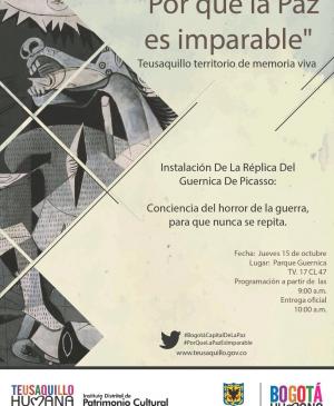 Réplica de Guernica en mural en el Parque de la Memoria de Tesauquillo, Bogotá