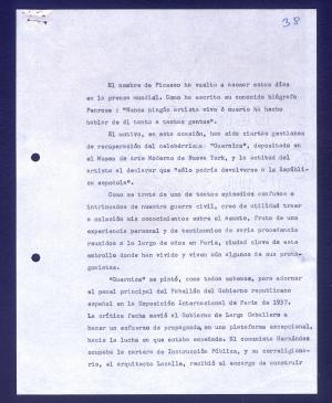 Informe sobre la apertura del Museo Picasso de Barcelona