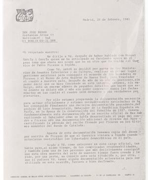 Carta de Javier Tusel la Josep Renau