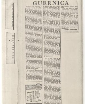 «Guernica», artículo aparecido en La hoja del lunes 