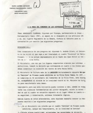 Pregunta al Congreso de los Diputados