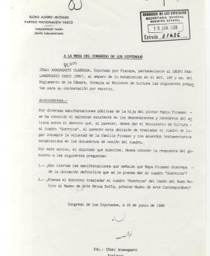 Preguntas de Iñaki Anasagasti al Congreso de los Diputados 