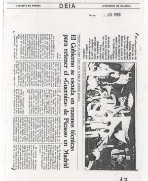 El Gobierno se escuda en razones técnicas para retener el  «Guernica» en Madrid