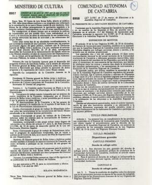 Orden del Boletín Oficianl del Estado para la creación de la comisión asesora para el desarrollo del programa Centro de Arte Reina Sofía