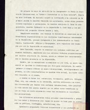 Informe sobre la Exposición Internacional de París