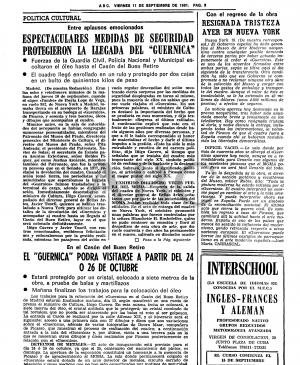 Espectaculares medidas de seguridad protegieron la llegada del Guernica