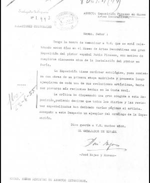 Cartas de José Rojas Moreno a Alberto Martín-Artajo Álvarez