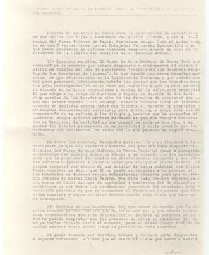 Informe sobre las negociaciones para el traslado de Guernica