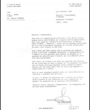 Carta de Guy Ferreboeuf a Miguel Solano Aza