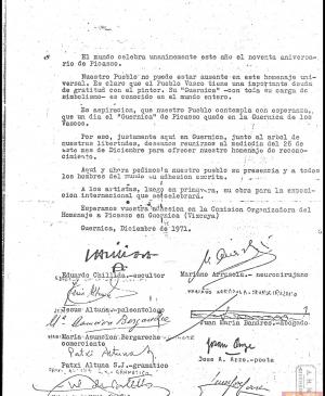 Llamamiento a participar en el homenaje a Pablo Picasso en Gernika