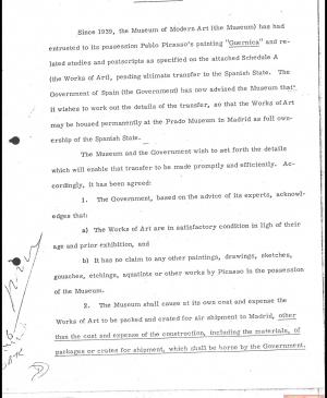 EN Texto del convenio entre el Gobierno Español y el MoMA firmado por abogados del Museo del Prado
