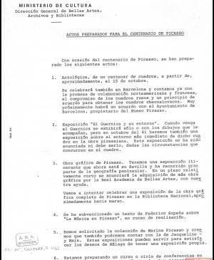 Actos preparados para el centenario de Picasso