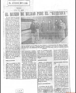 El Museo de Bilbao pide el "Guernica"