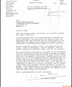 Carta de José Mario Armero a Javier Gómez Navarro