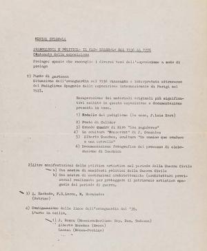 Extract from the index of the catalogue for the exhibition Vanguardia artística y realidad social en el estado español: 1963/1976
