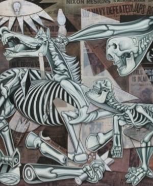 X-Ray Guernica, mural en la Piazza Giustiniani, Roma