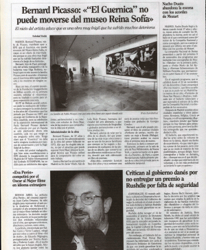 Bernard Picasso: "El Guernica no puede moverse del Museo Reina Sofía"