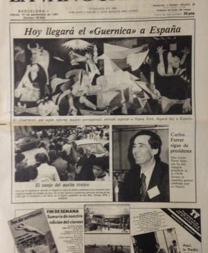 Hoy llegará el "Guernica" a España