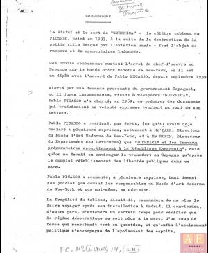 Comunicado de Roland Dumas