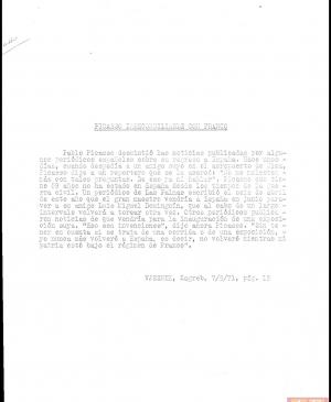 EN Picasso irreconciliable con Franco