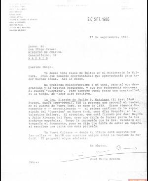 EN Carta de José Mario Armero a Íñigo Cavero