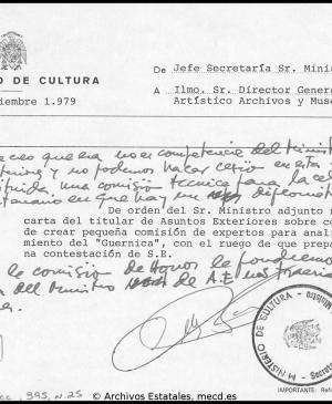 Carta de Marcelino Oreja a Manuel Clavero Arévalo