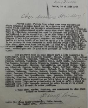 EN Carta de Wasily Levi a Sven Strindberg