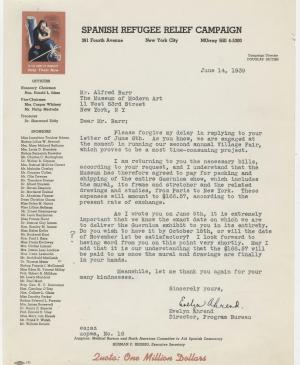 Carta de Evelyn Ahrend a Alfred H. Barr Jr. del 14 de junio de 1939