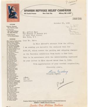 Anne Beidberg's letter to Alfred H. Barr Jr.