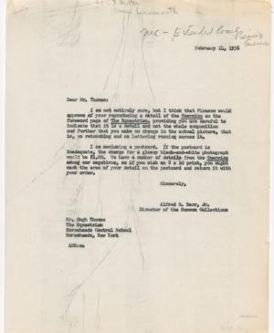 Carta de Alfred H. Barr Jr. a Hugh Thomas 