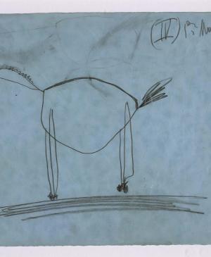 Estudio para el caballo (IV). Dibujo preparatorio para Guernica