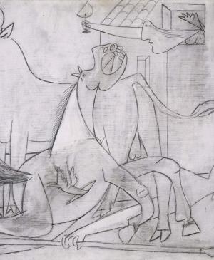 Estudio de composición (IV). Boceto para Guernica