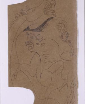 Caballo y toro. Dibujo preparatorio para Guernica