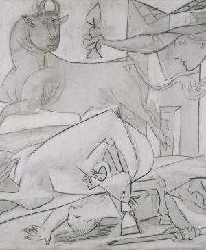 Estudio de composición (V). Boceto para Guernica