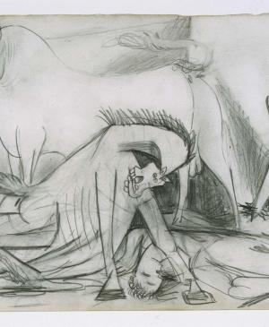 Estudio de composición (VI). Dibujo preparatorio para Guernica