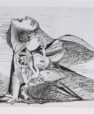 Madre con niño muerto (I). Dibujo preparatorio para Guernica