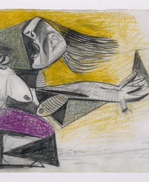 Madre con niño muerto (II). Dibujo preparatorio para «Guernica»