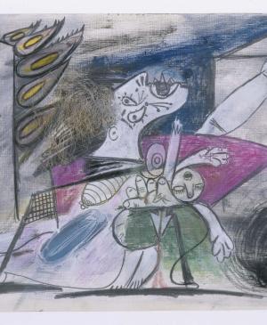 Madre con niño muerto (IV). Dibujo preparatorio para «Guernica»