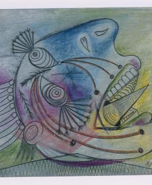 Estudio para una cabeza llorando (II). Dibujo preparatorio para «Guernica»