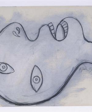 Estudio para cabeza de hombre. Dibujo preparatorio para «Guernica»