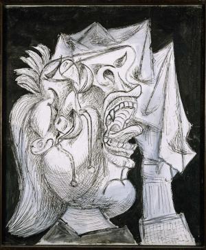 Cabeza de mujer llorando con pañuelo (II). Postscripto de «Guernica»