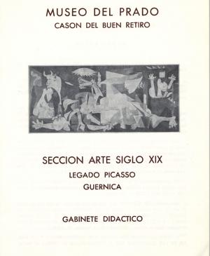 Hoja didáctica de la Sección de Arte Siglo XIX, Legado Picasso, Guernica, elaborada por el Gabinete Didáctico