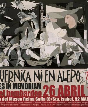 Cartel de la acción «Ni en Guernica ni en Alepo»
