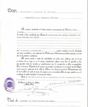 Oficio de Jesús Hernández Tomás, Ministro de Instrucción Pública y Bellas Artes, a Pablo Ruiz Picasso, Director del Museo del Prado, por el que le traslada el Decreto de 19 de septiembre relativo a su nombramiento como Director del Museo del Prado