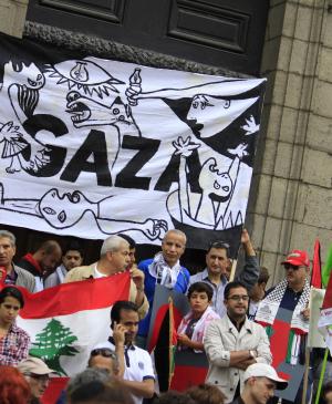 Manifestación pro-Palestina contra la ofensiva militar israelí en Gaza