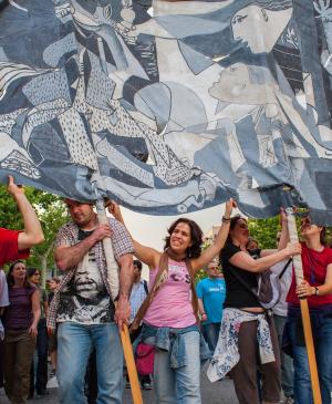 Protesta contra la situación social de España durante el 15M