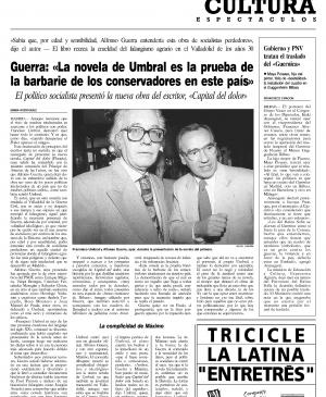 The Spanish Government and the PNV (Basque Nationalist Party) discuss the transfer of Guernica