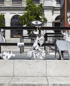 Anonymous collage in the Museo Reina Sofía square