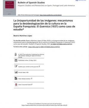 Beatriz Martínez López, La (in)oportunidad de las imágenes: mecanismos para la desideologización de la cultura en la España franquista. El Guernica (1937) como caso de estudio,  2023. © CC BY-NC-SA 4.0, 2023 